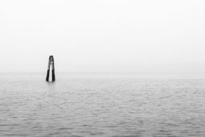 Photo noir et blanc de la Lagune de Venise