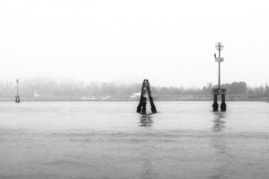Photo noir et blanc de la Lagune de Venise